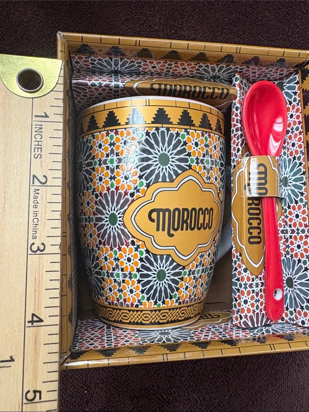 Moroccan Ceramic cup/Mug with Spoon